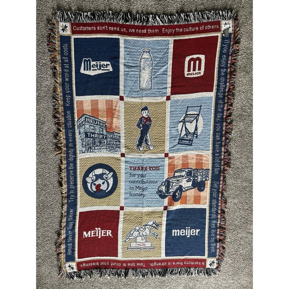 Meijer Tapestry Blanket w fringe, Customer appreciation, Sandy penny pony NEW